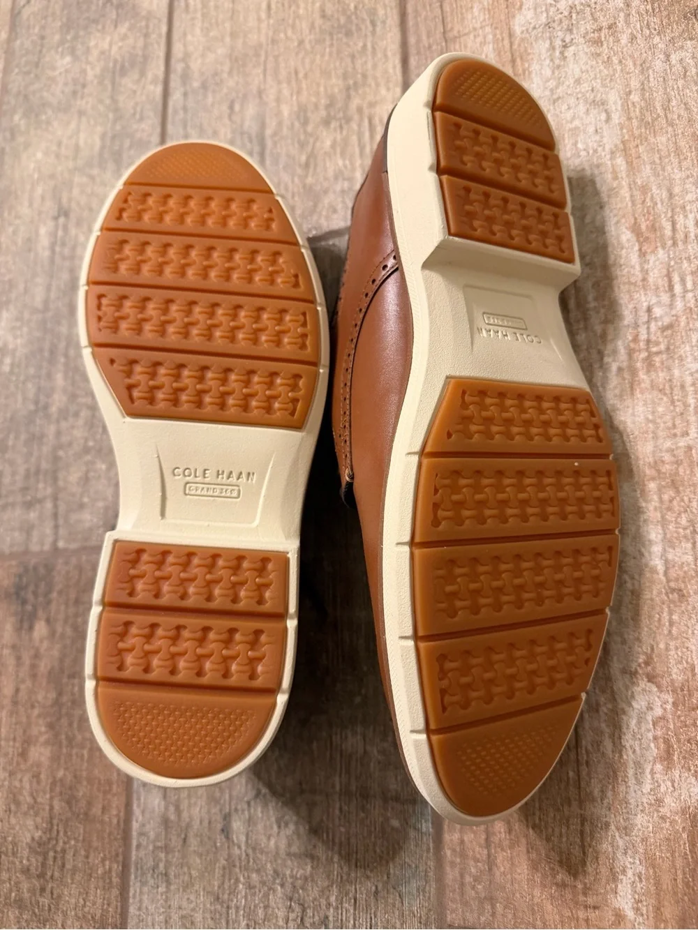 Cole Haan Brown Leather Derby Shoes with Dark Brown Laces